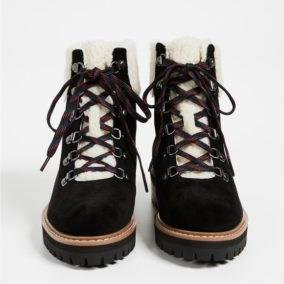 The Fix x Shopbop Mika Faux Sherpa Hiking Boots in Black - Picture 3 of 5